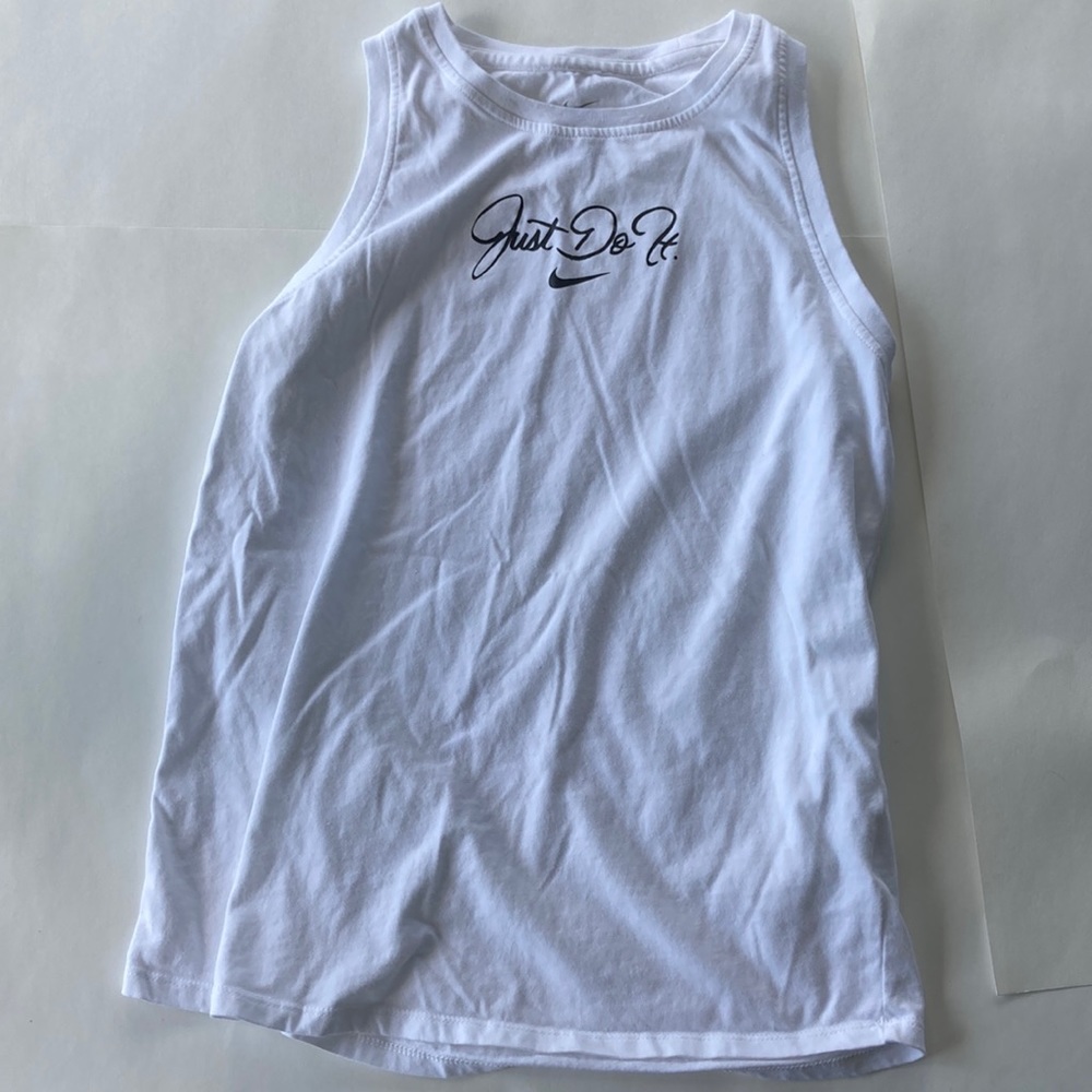 Nike “Just Do It” Dri-Fit White Running Tank